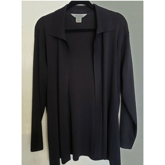 Misook Exclusive Black Open Front Knit Cardigan Jacket Size XL - Picture 4 of 9